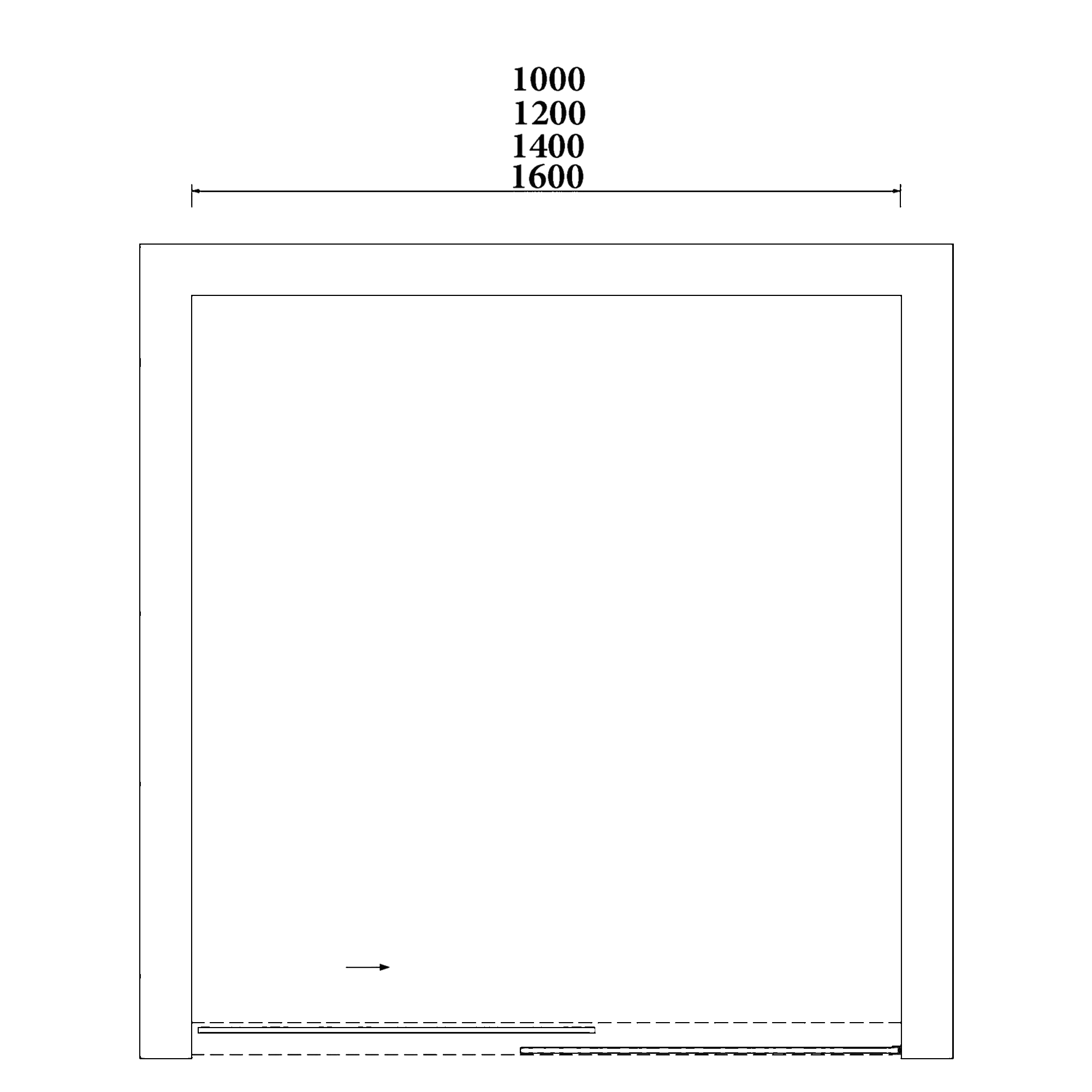 Dimensions plan d&eacute;taill&eacute; - paroi de douche STORY 1